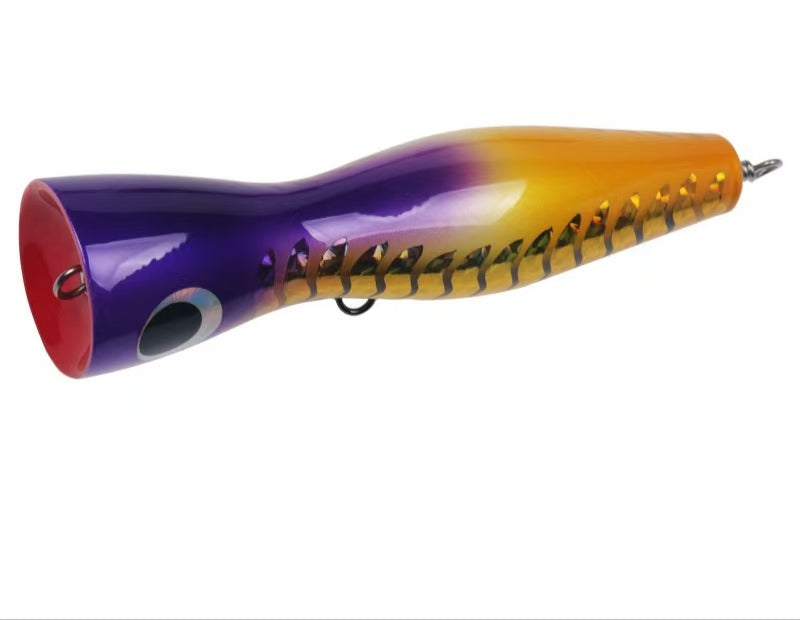 Wood made seawater topwater Popper For Big Game Fishing Lure